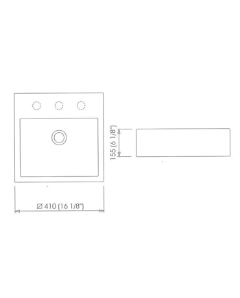 desenho tecnico lavatorio de pousar preto deca L73.95