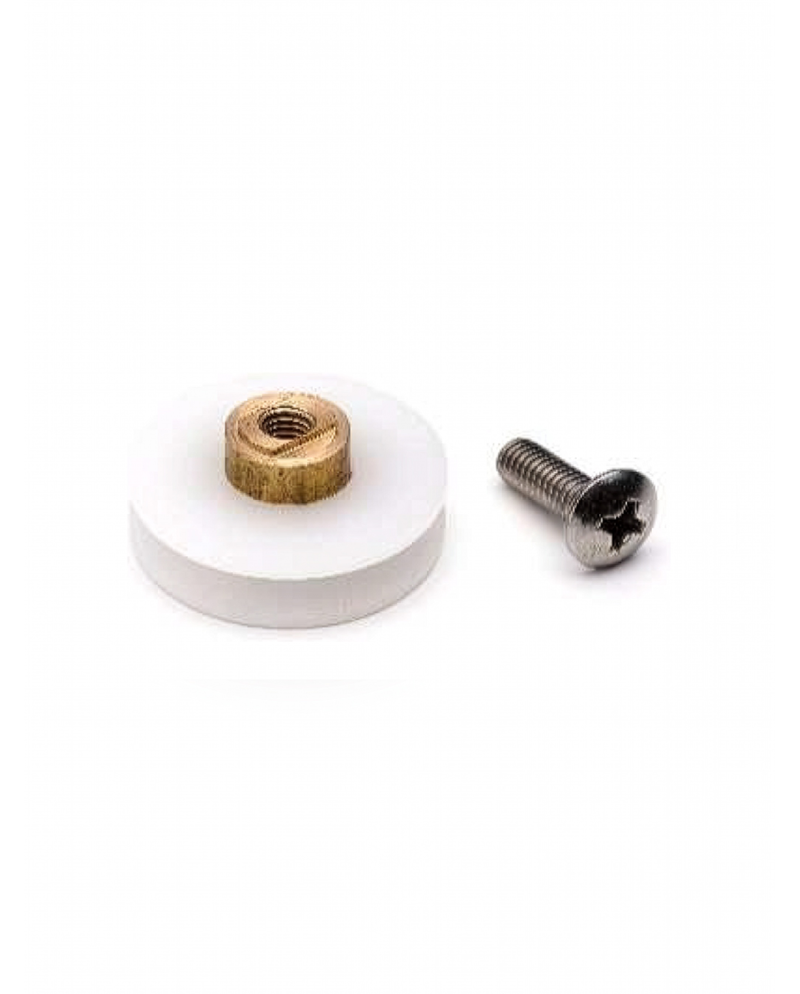 Kit de roldana com ranhura para resguardo/cabine de duche, vidro 5/6 mm, com suporte de fixação ao vidro