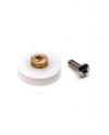 Kit de roldana com ranhura para resguardo/cabine de duche, vidro 5/6 mm, com suporte de fixação ao vidro