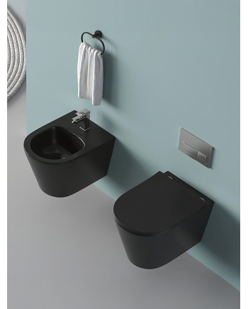 Sanita e bidet cato preto mate de cima