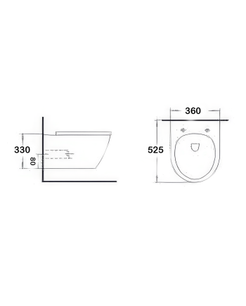 Sanita Suspensa Cato Rimless Soft Close Ultra Compacta