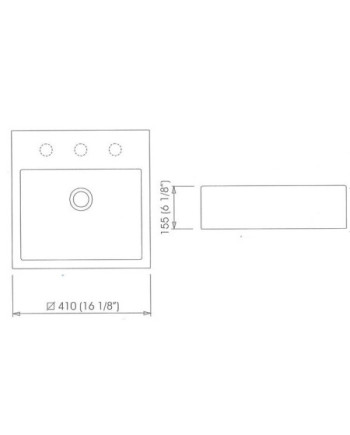 Lavatório L73.17 Pousar Branco Quadrado 410*410*155mm